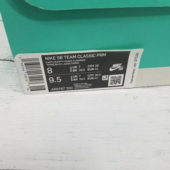 Nike SB Team Classic Premium Skate Shoes Mens Size 8 Womens 9.5 - AR0767-200 - Picture 7 of 7